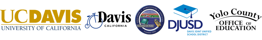 Logos of UC Davis, City of Davis, Yolo County, Davis Joint Unified School District and Yolo County Office of Education