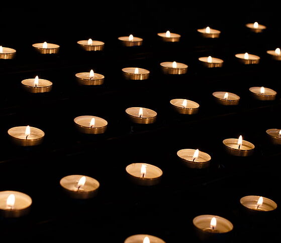 Tealight candle lot for mourning